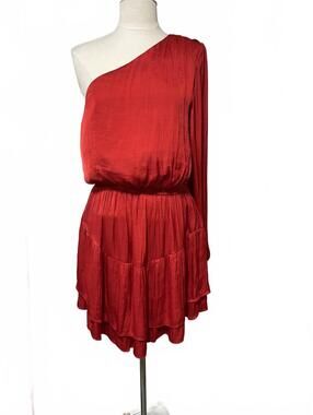 Steve Madden Red One-Shoulder Dress Size M b31